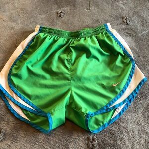 Nike Women Dri-Fit Size XS Running Shorts Green LT